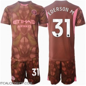 Manchester City Ederson Moraes #31 Portiere Prima Maglia Bambino 2024-25 Manica Corta (+ Pantaloni corti)